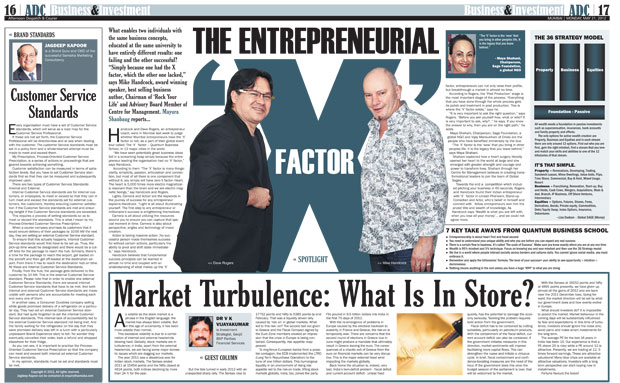 The Entrepreneurial 'X' Factor - Article published in Afternoon Dispatch & Courier