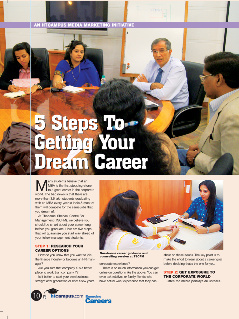 5 Steps to getting your dream career - A Special feature in HT Campus Magazine