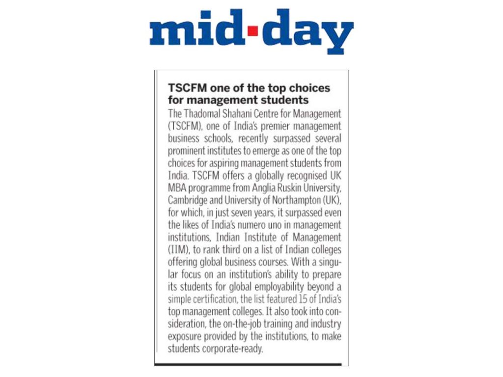 TSCFM - Top choices for Management students