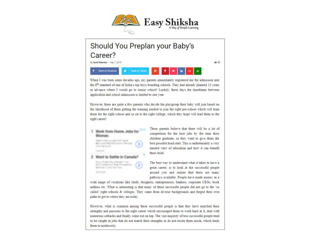 Should You Preplan your Baby’s Career?