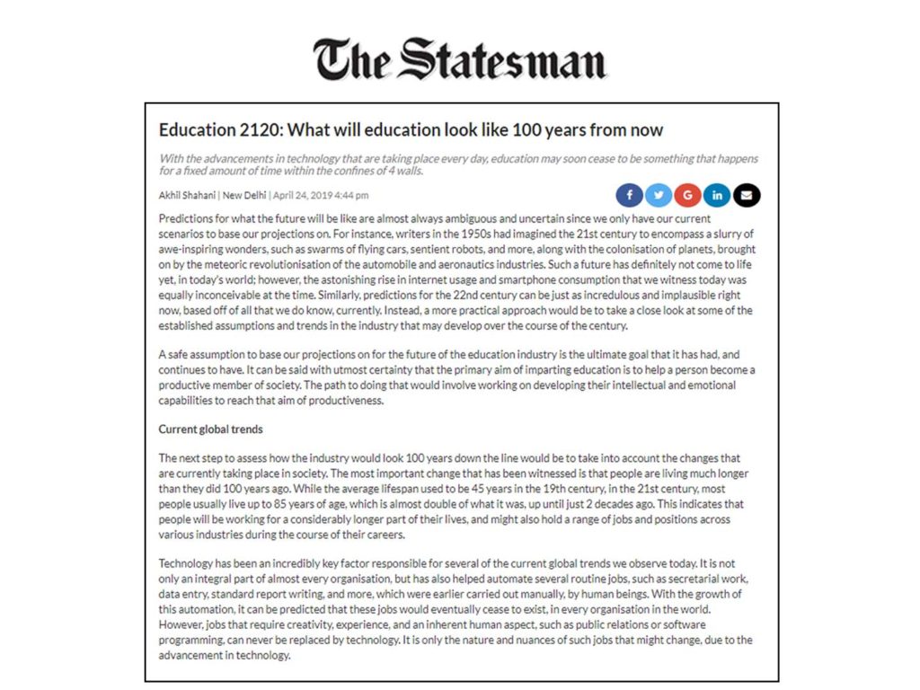 Education 2120: What will education look like 100 years from now