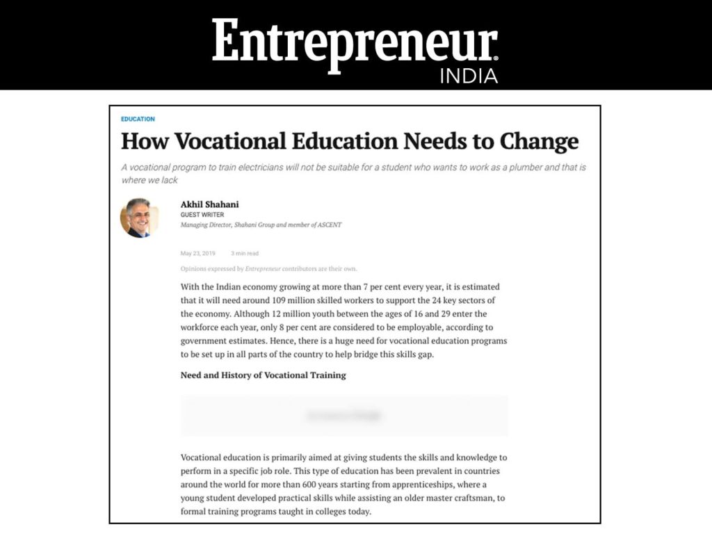 What are the changes required in Vocational Training?