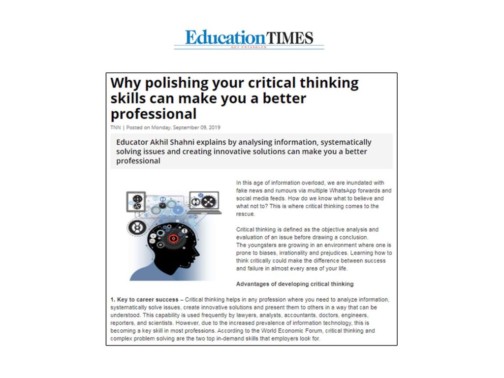 Why polishing your critical thinking skills can make you a better professional