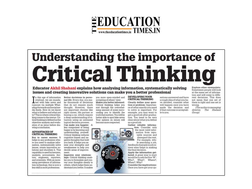 Understanding the importance of Critical Thinking