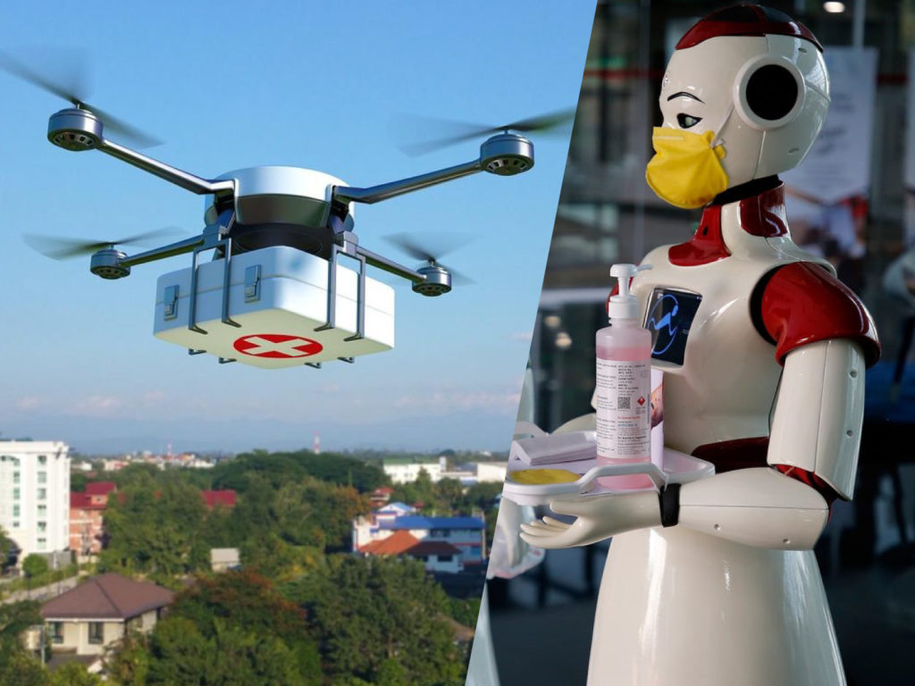 Drones and robots fight coronavirus